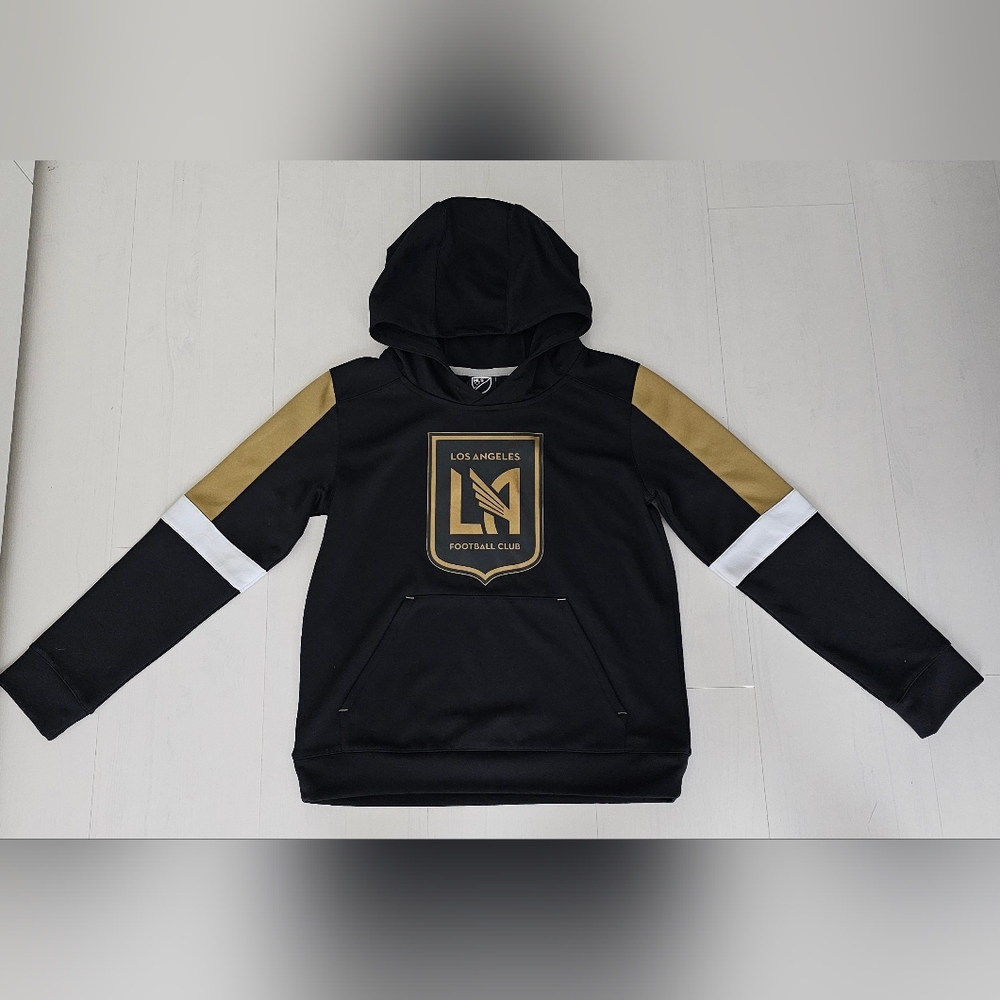 Los Angeles Football Club MLS Hoodie Hood Sweater Sweatshirt Sz M Black Soccer